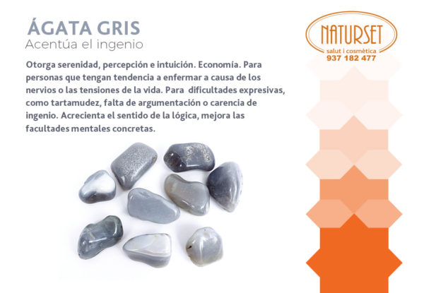 Ágata Gris - Acentúa el ingenio - Cristales y Piedras de Naturset Salut i Cosmètica