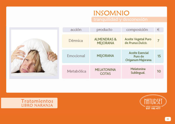 Insomnio - Tratamiento Libro Naranja de NATURSET Salut i Cosmètica